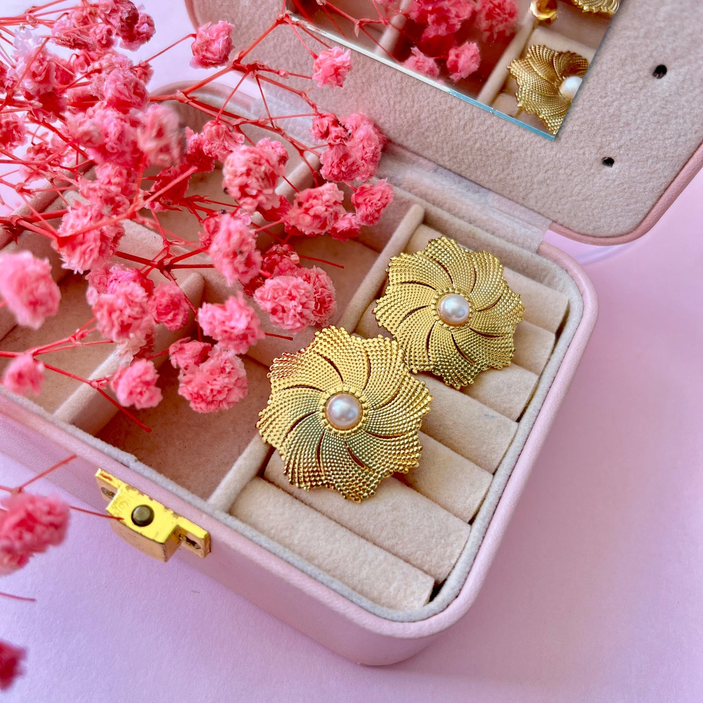 Arete flor/perla