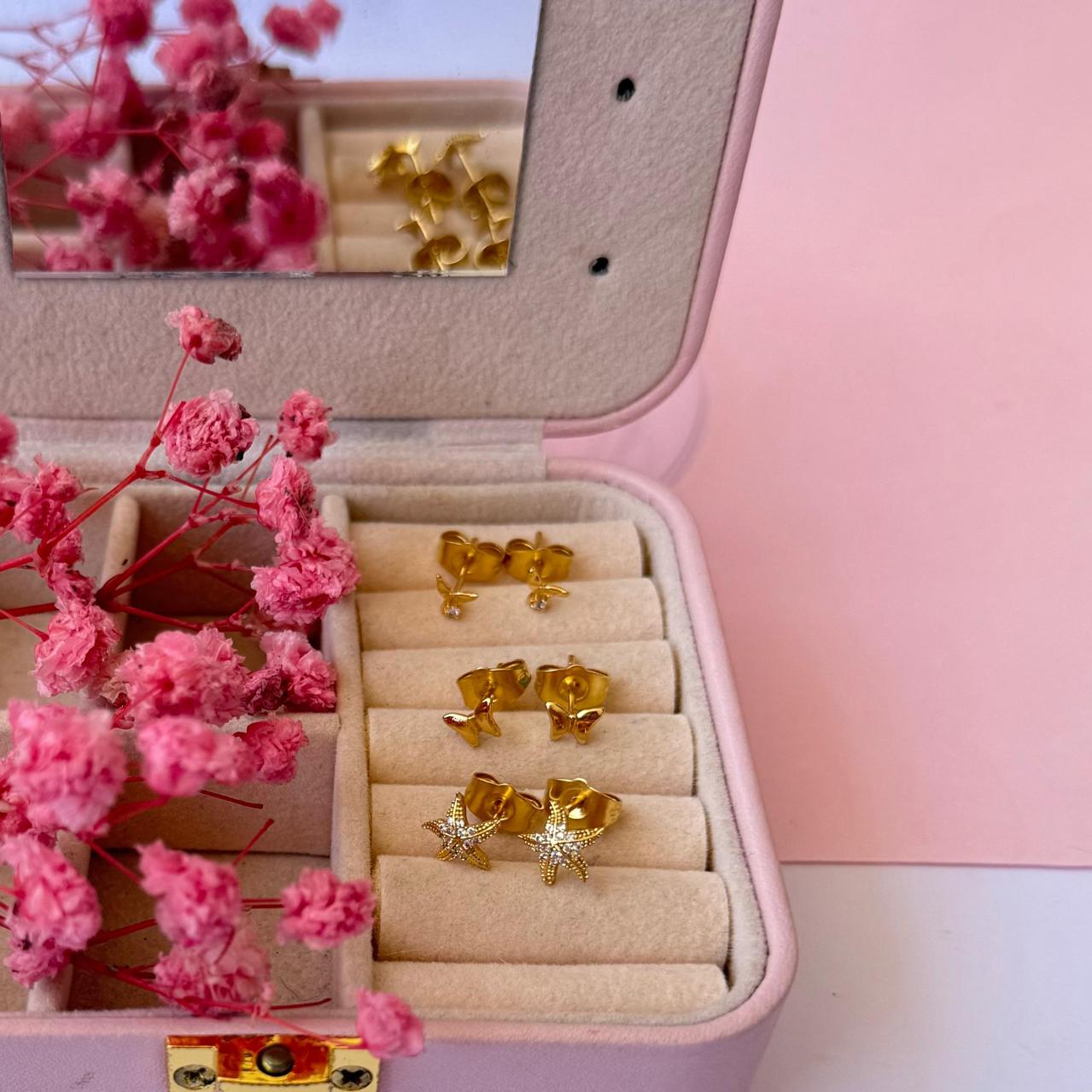 Aretes Estrella/Mariposa 3 Pares