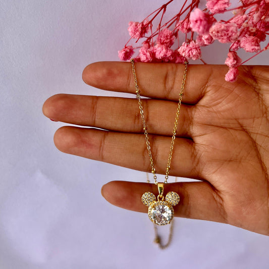 Cadena miky con perla plateada