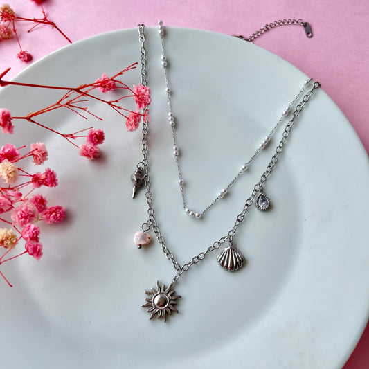 Collar Doble Charms Plata