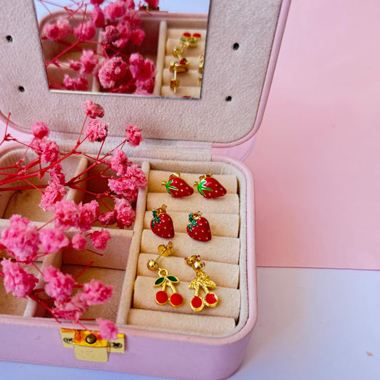 Aretes Fresas/Cerezas 3 Pares