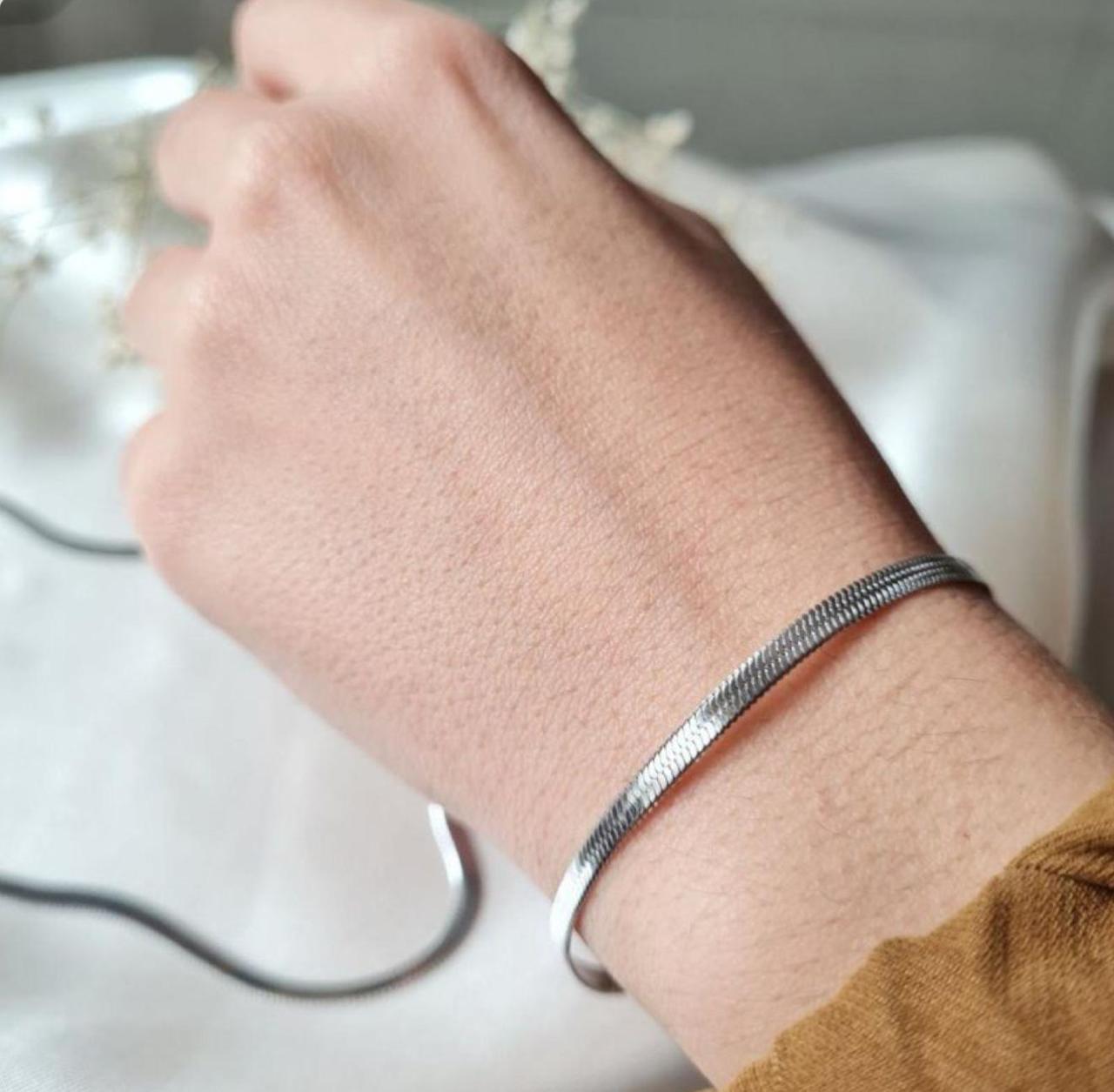 Pulsera Panza De Víbora Plata