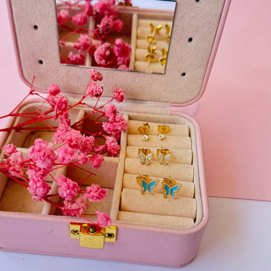 Aretes mariposa  (paquete 3  piezas)