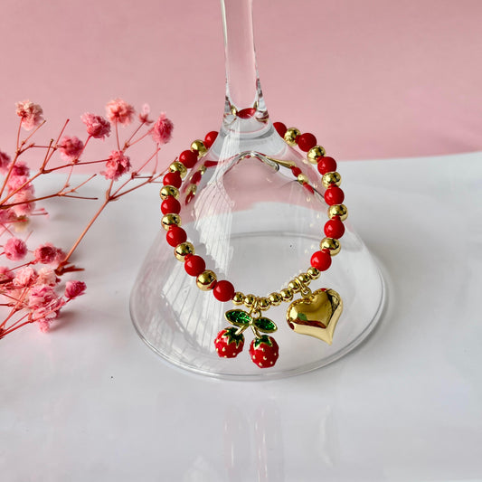 Pulsera Corazón/Fresas