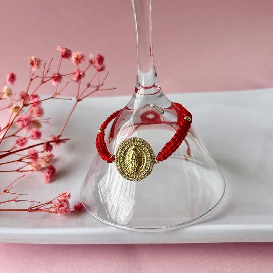 Pulsera Hilo Roja Virgen De Guadalupe