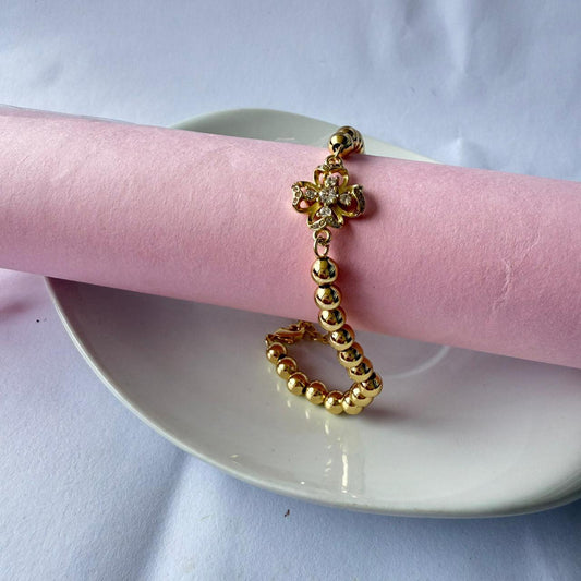 Pulsera Bolitas/Flor
