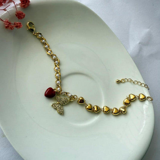 Pulsera Corazones/Mariposa