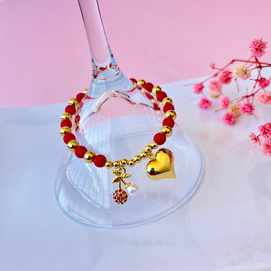 Pulsera cereza / corazón