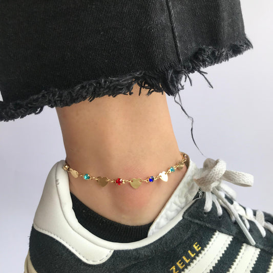 Tobillera Corazón Colores